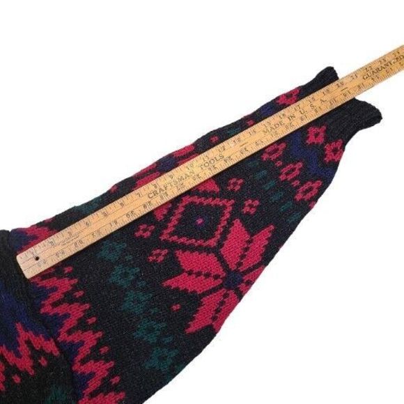 Vintage GAP Sweater Mens Blue Red Green Fair Isle‎ Snowflake 100% Wool Large - Picture 7 of 8